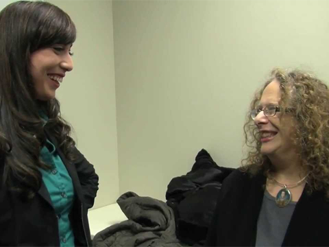 Carole Levin and student in video still